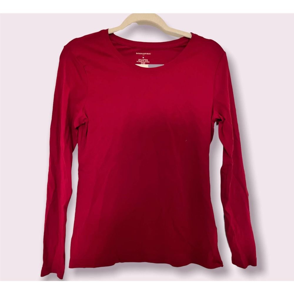 Banana Republic Factory Red Long Sleeve Tee